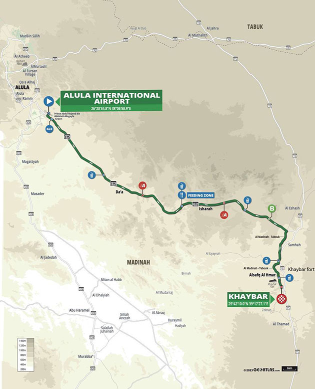 Saudi Tour stage 1 map